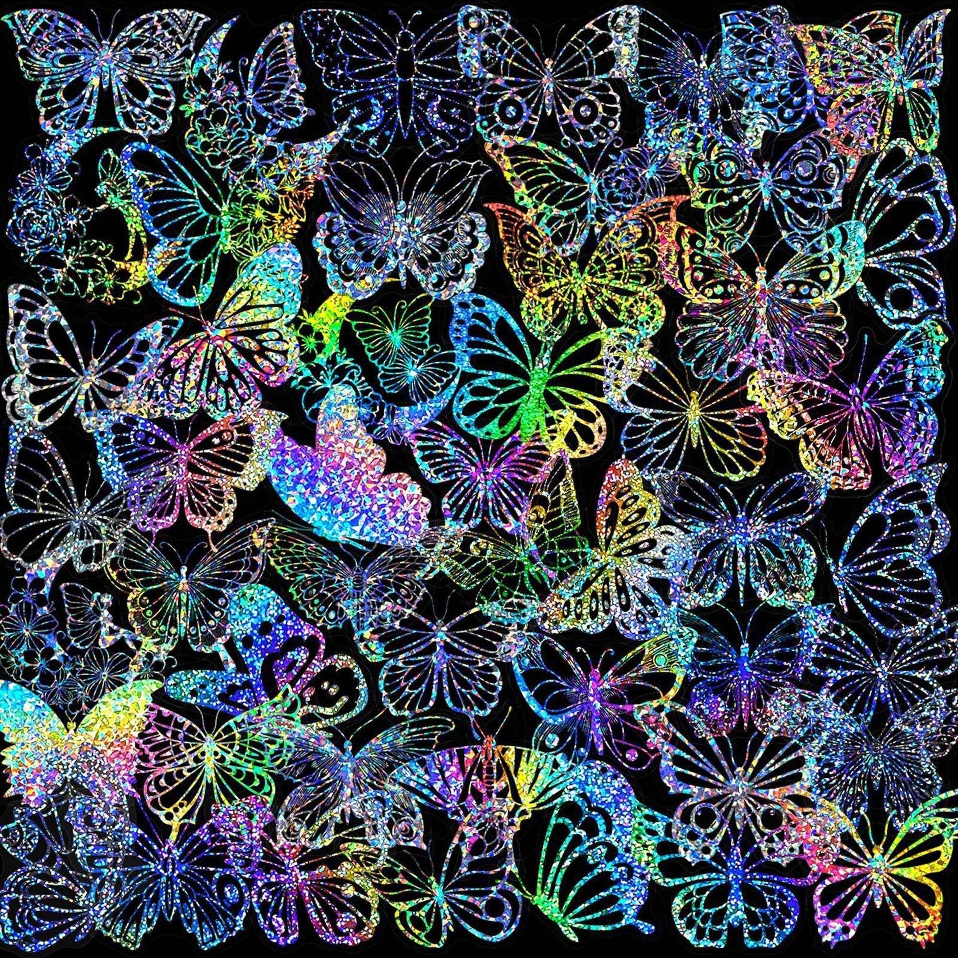 Butterfly Holographic Stickers 100pcs Scrapbook Decor