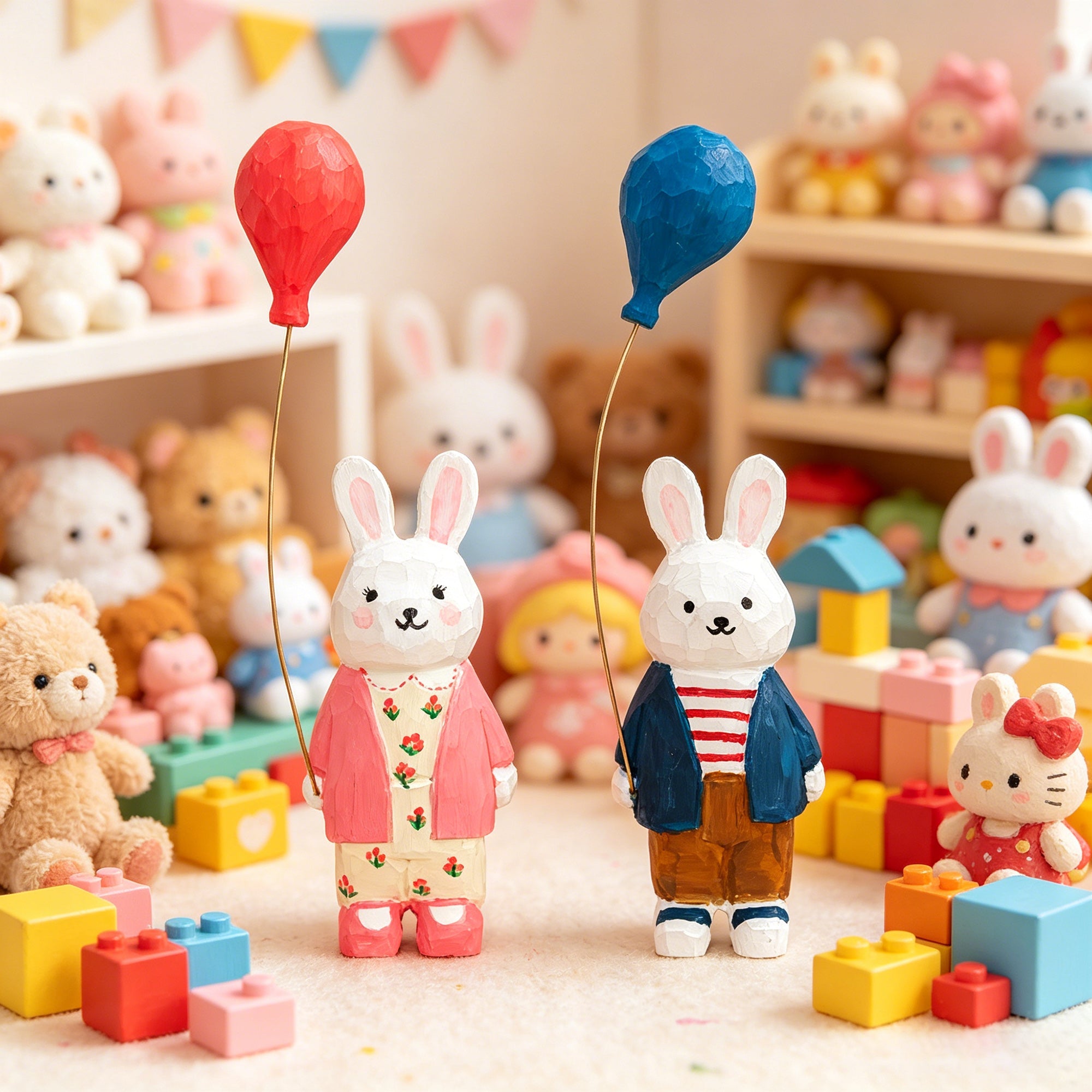 DIY Wooden Bunny Balloon Painting Craft Kit