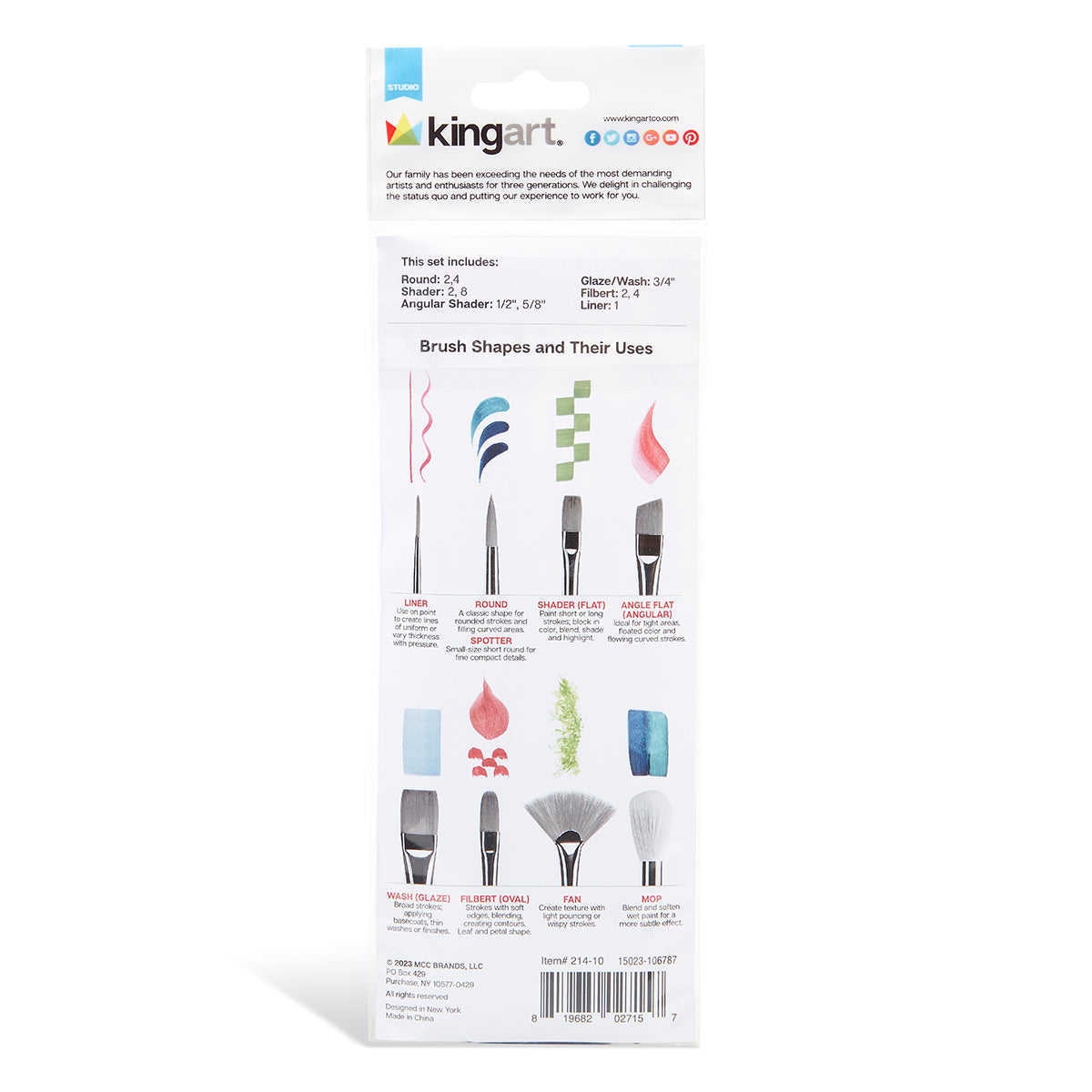 Studio White Nylon Acrylic Watercolor Brush Set