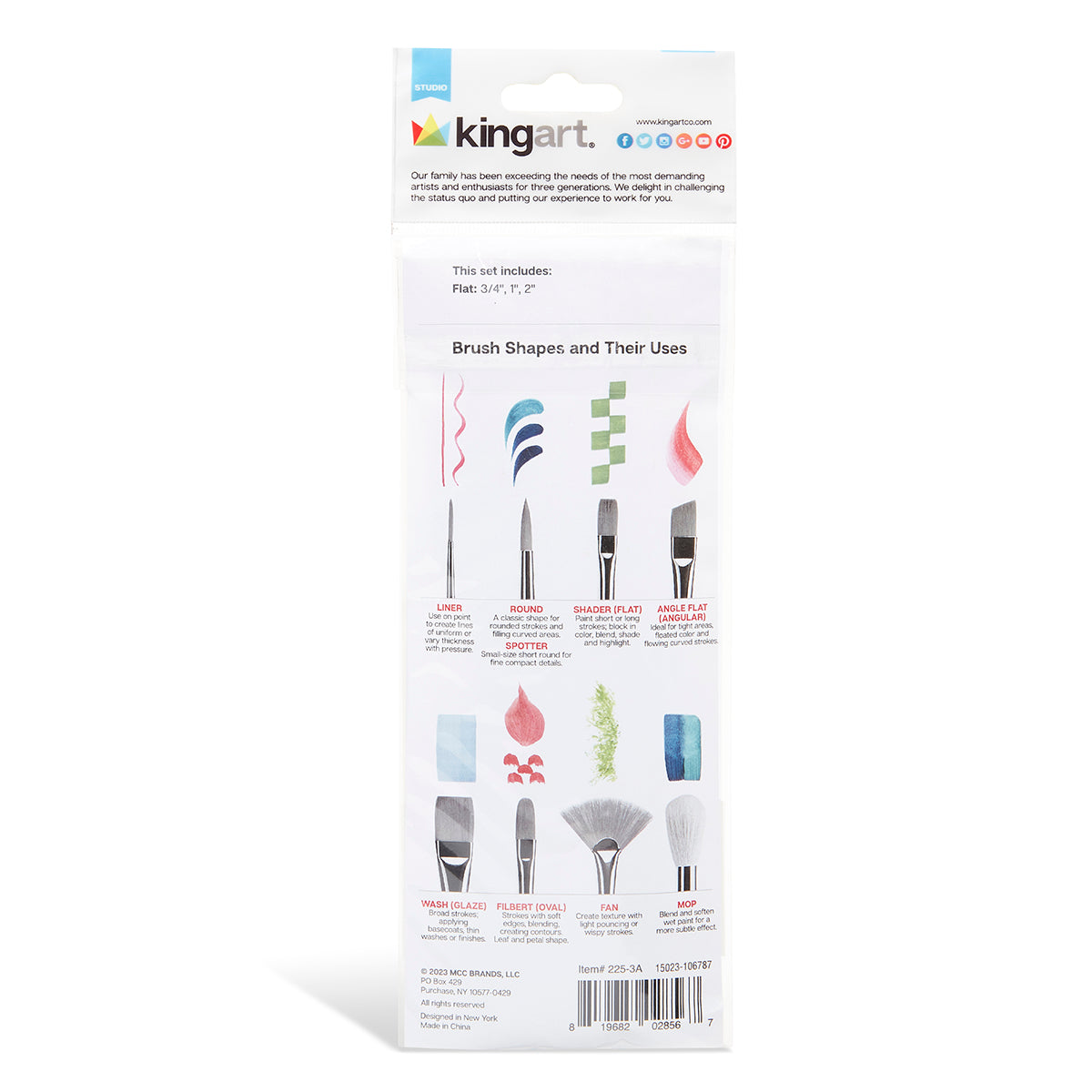 Studio Mixed Media White Nylon Brush Set