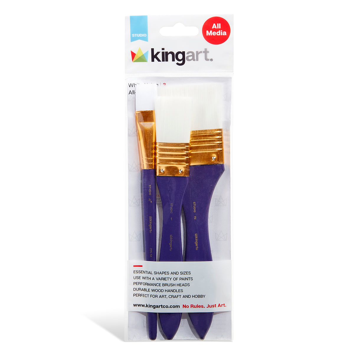 Studio Mixed Media White Nylon Brush Set