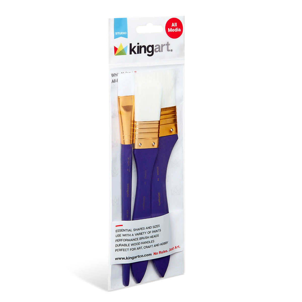 Studio Mixed Media White Nylon Brush Set