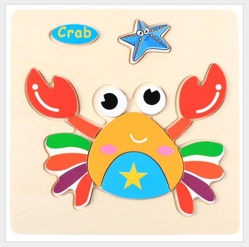 3D Wooden Animal Vehicle Puzzle Educational Toy