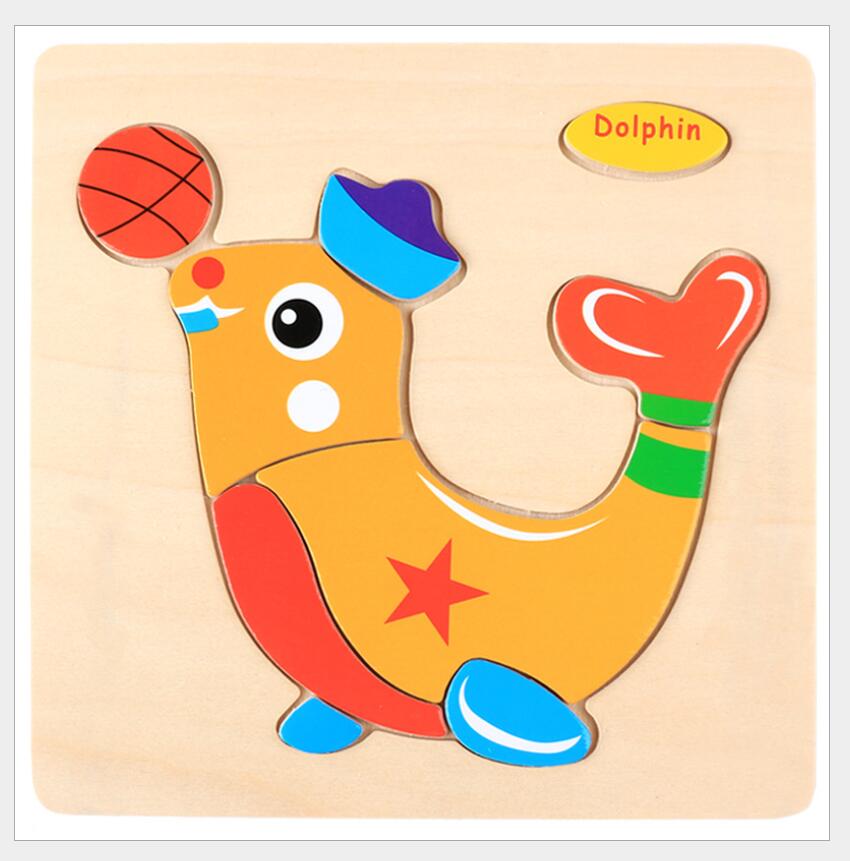 3D Wooden Animal Vehicle Puzzle Educational Toy