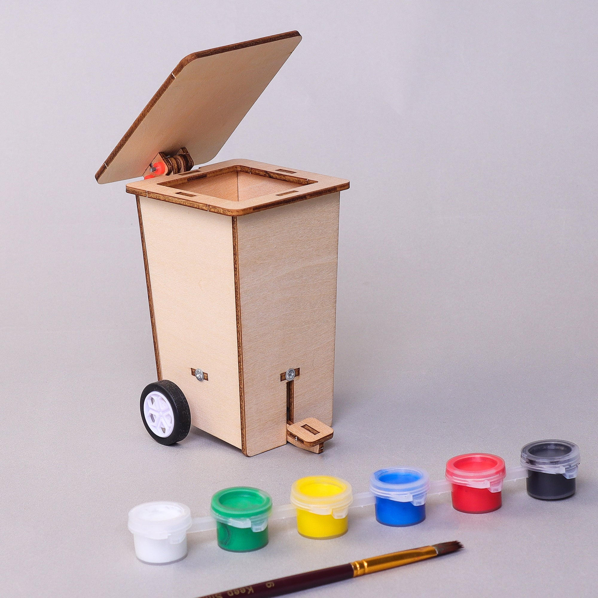 Build Paint Mini Trash Cans Set Desk