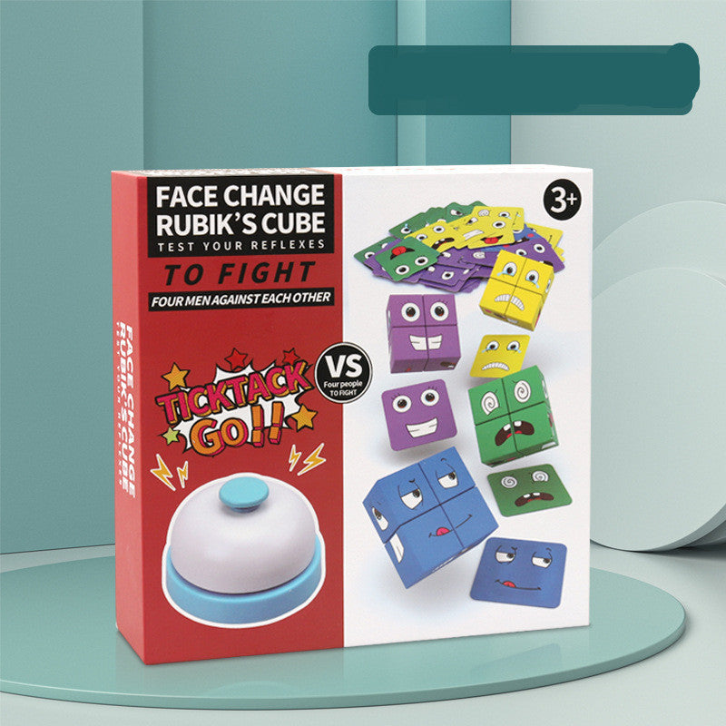 Wooden Magic Cube Face Pattern Matching Puzzle