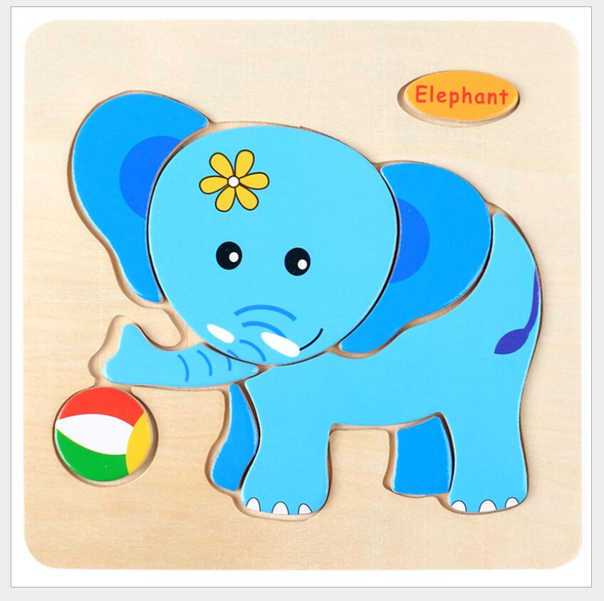 3D Wooden Animal Vehicle Puzzle Educational Toy
