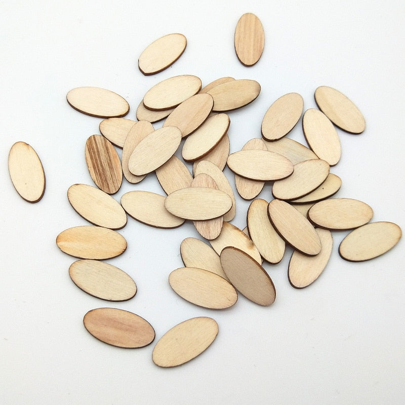 100pcs Natural Wooden Chips DIY Scrapbooking Crafts