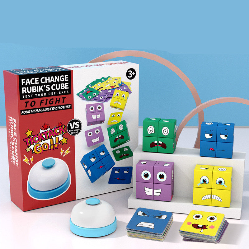 Wooden Magic Cube Face Pattern Matching Puzzle