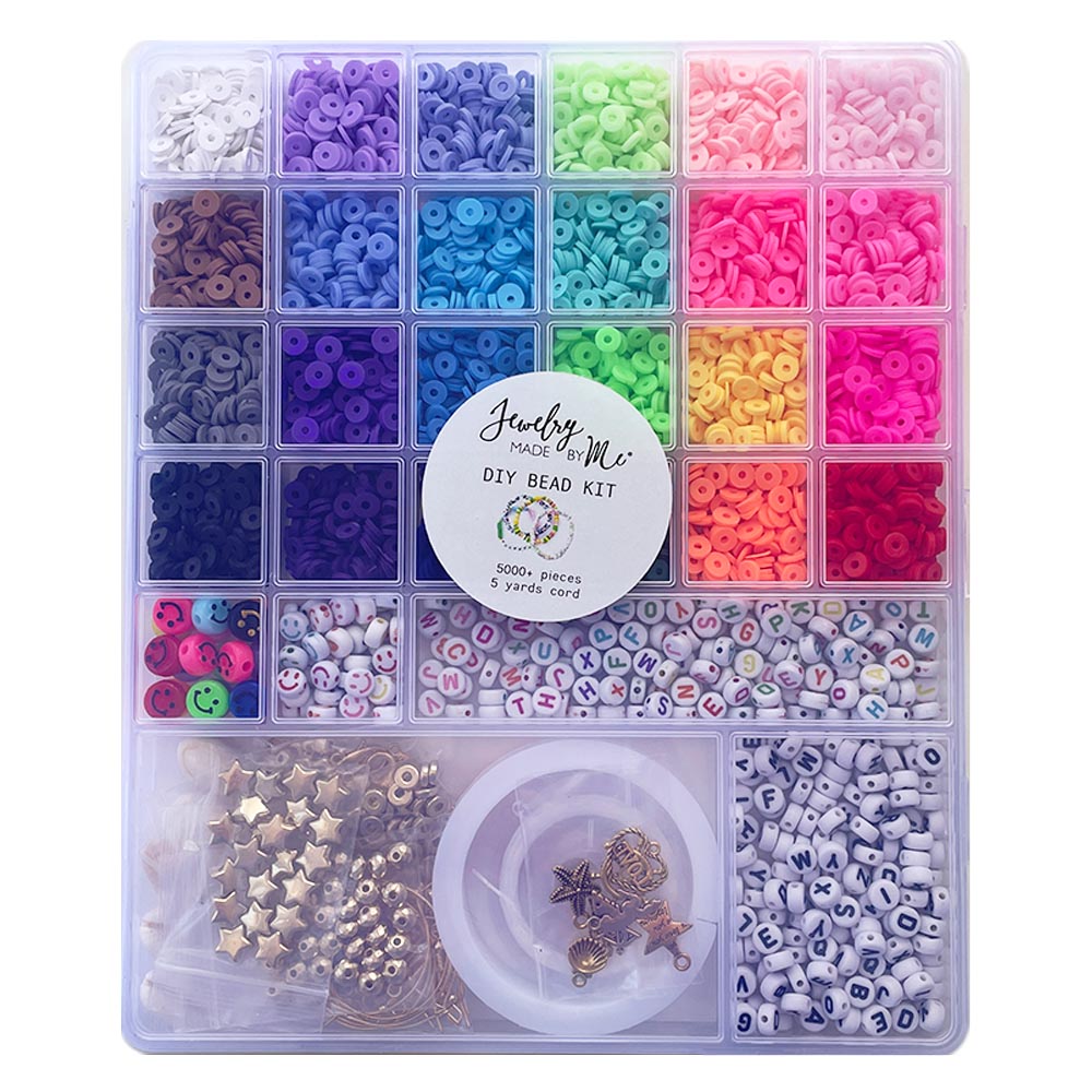 Multicolor Alphabet Heishi Happy Face Bead Kit