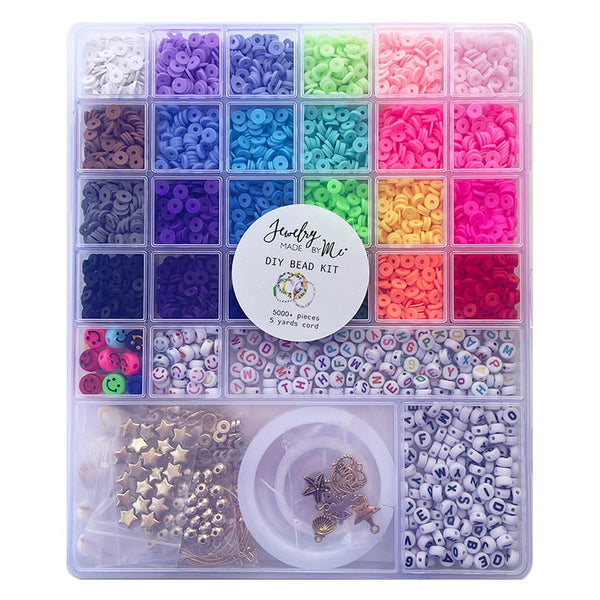 Multicolor Alphabet Heishi Happy Face Bead Kit