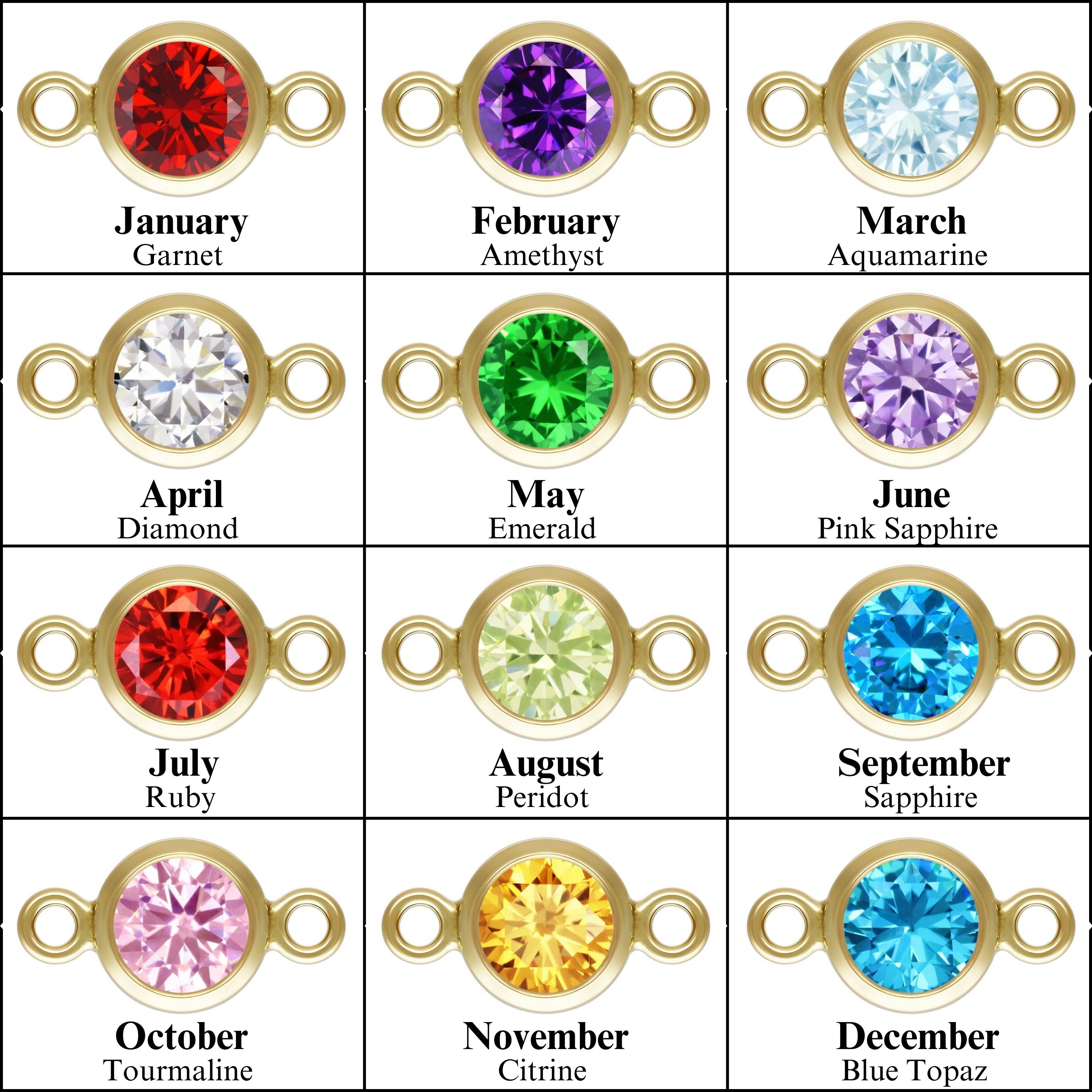 14K Gold Filled 4mm Birthstone Jewelry Connectors