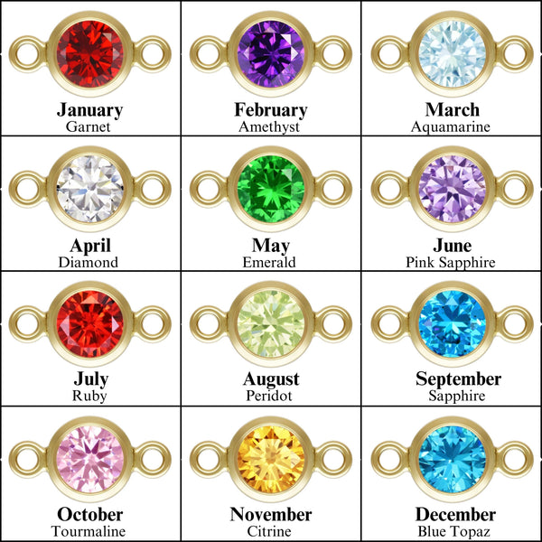 14K Gold Filled 4mm Birthstone Jewelry Connectors