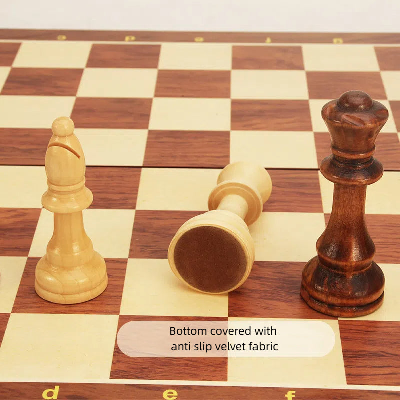 Magnetic Wooden Folding Chess Checkers Board Game