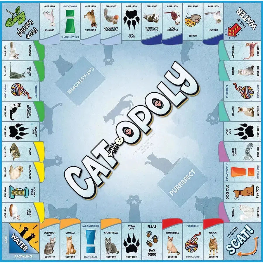 Cat-Opoly Board Game Family Cat Themed Fun