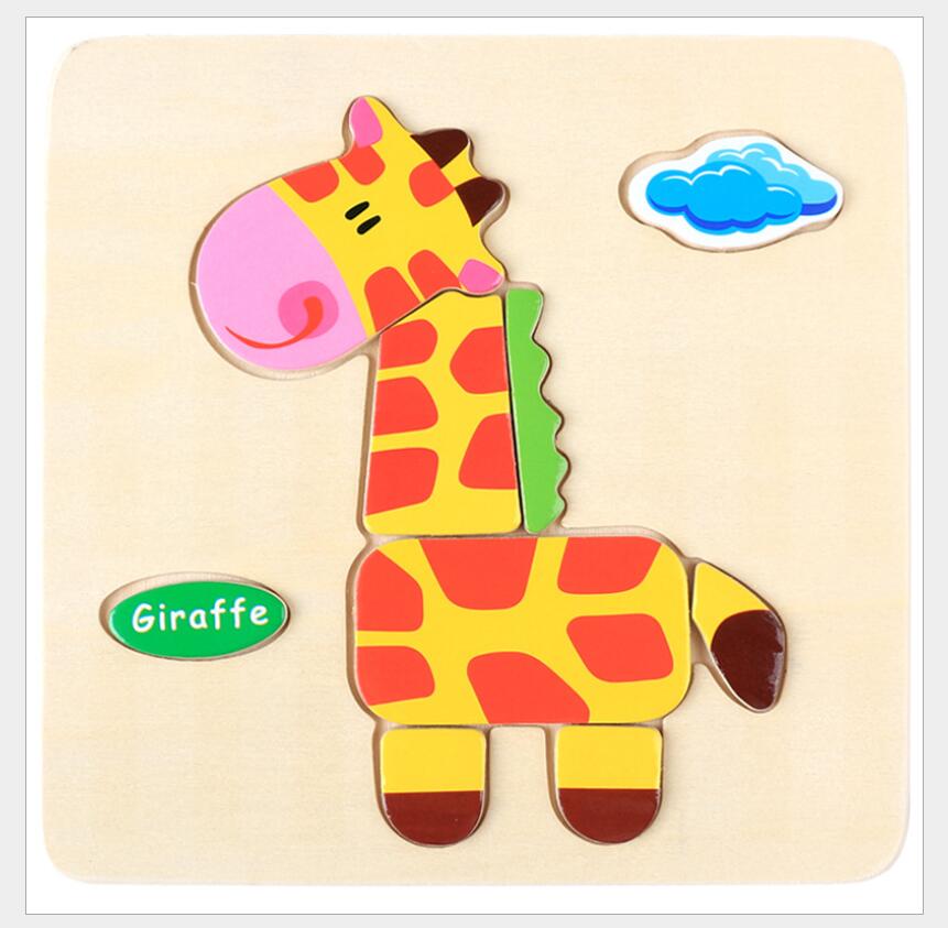 3D Wooden Animal Vehicle Puzzle Educational Toy