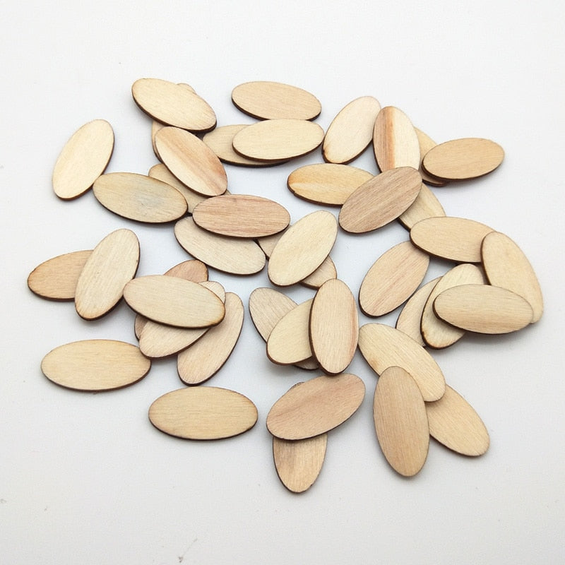 100pcs Natural Wooden Chips DIY Scrapbooking Crafts