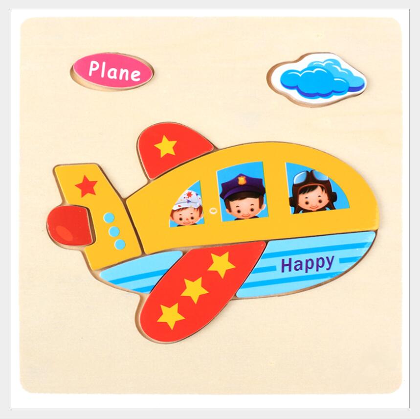 3D Wooden Animal Vehicle Puzzle Educational Toy