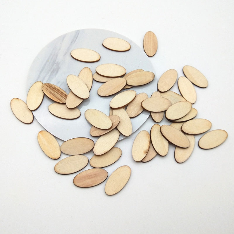 100pcs Natural Wooden Chips DIY Scrapbooking Crafts