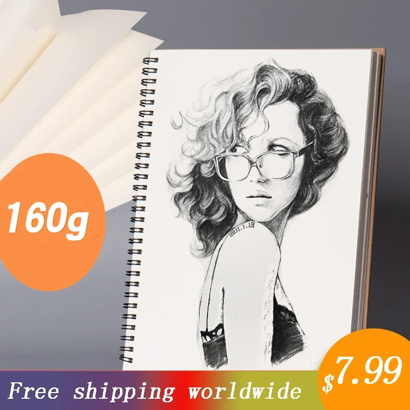 Black Paper Sketchbook Soft Cover Drawing Notebook