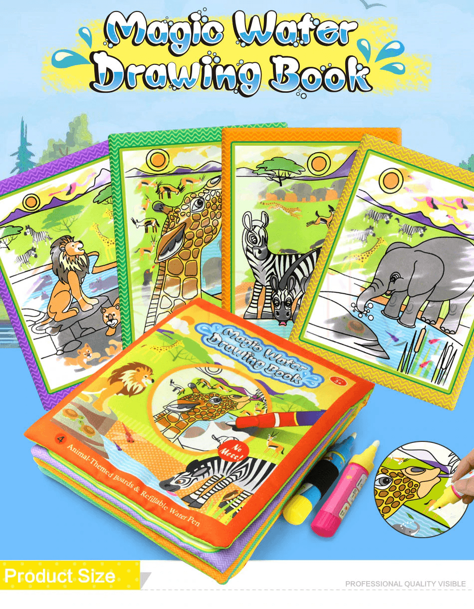 Magic Water Drawing Book Pen Kids Educational
