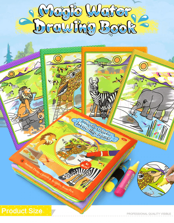Magic Water Drawing Book Pen Kids Educational