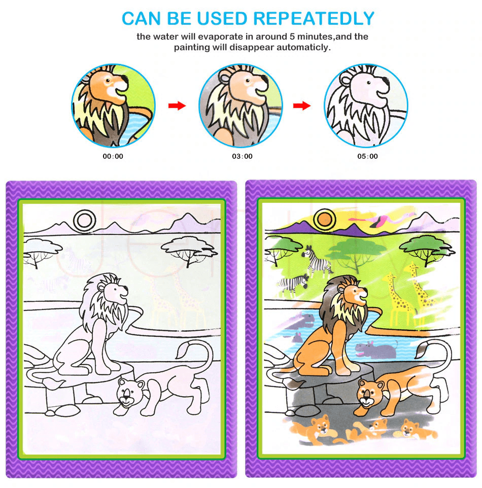 Magic Water Drawing Book Pen Kids Educational