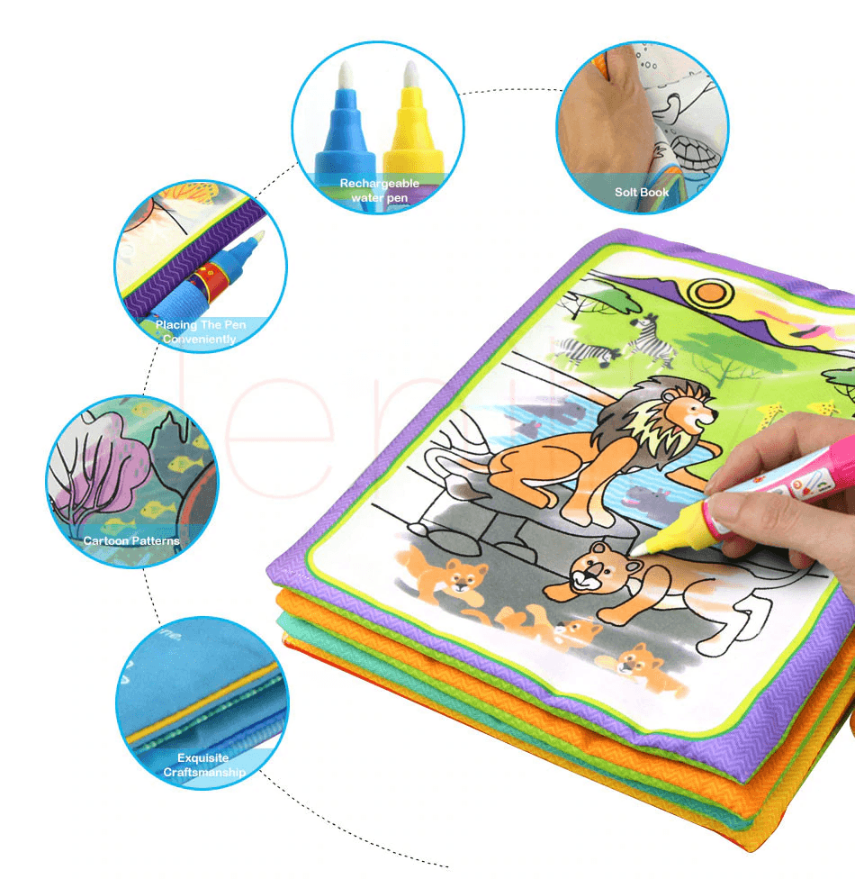 Magic Water Drawing Book Pen Kids Educational