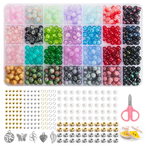 Glass Beads Bracelet Making Kit 28 Colors