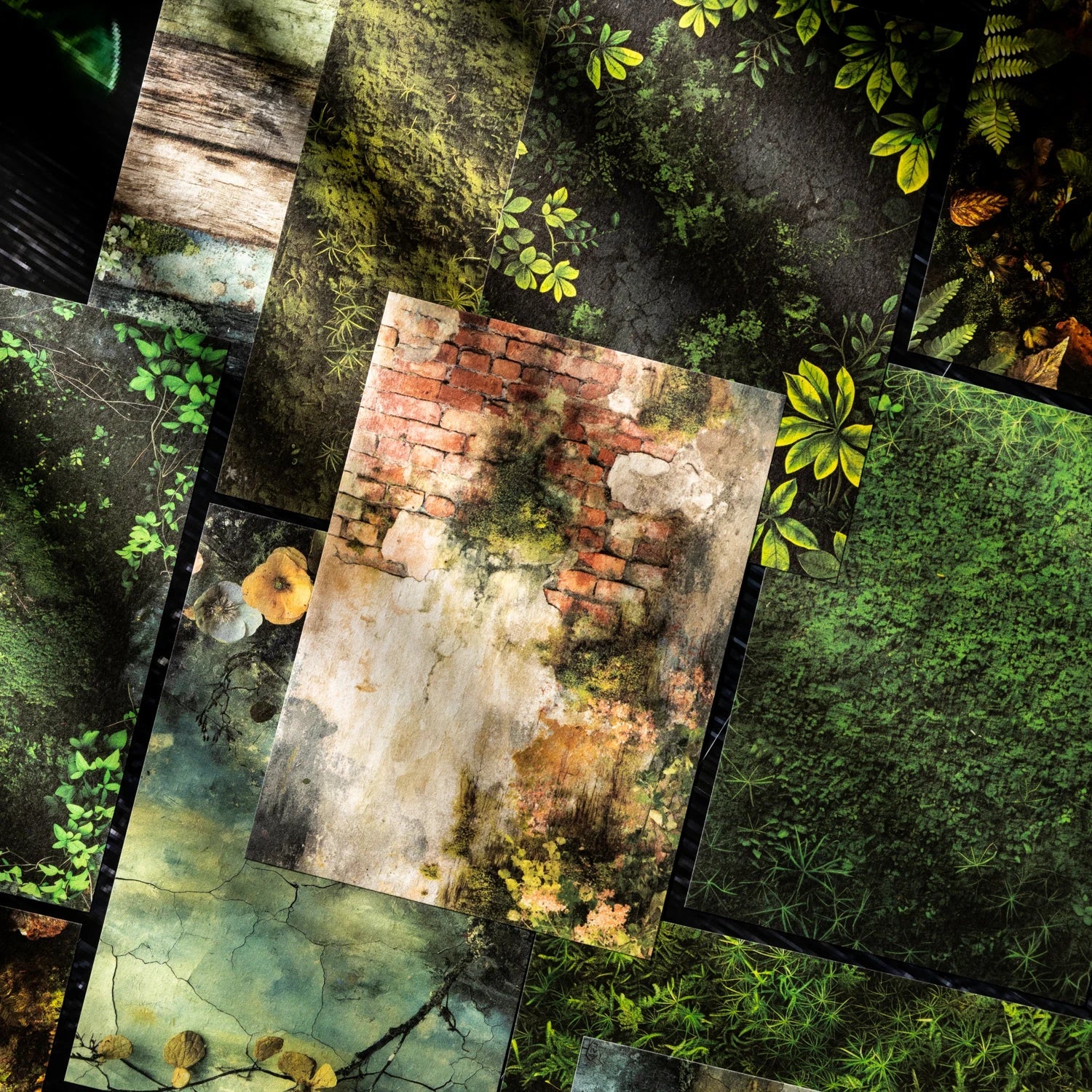 16 Sheets Green Moss Nature Specialty Craft Paper