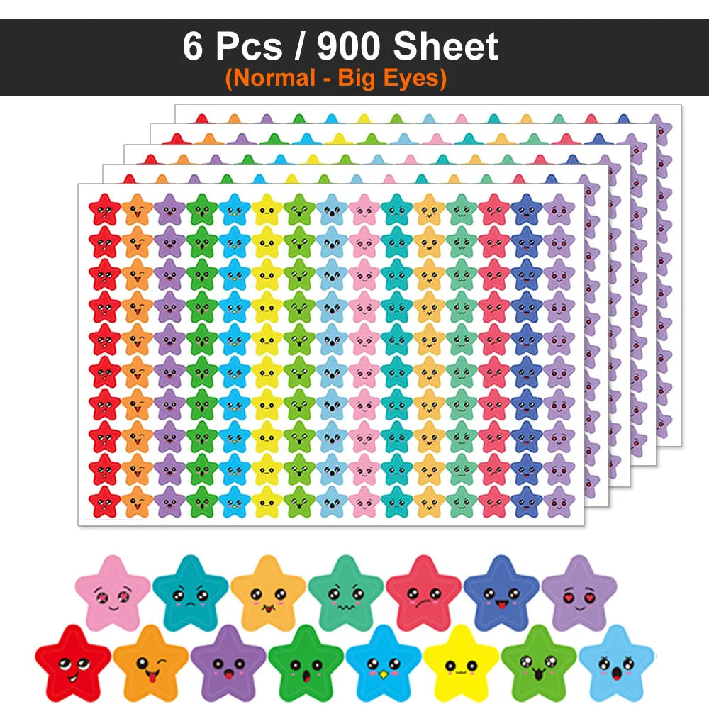 Happy Face Star Reward Stickers Kids Craft