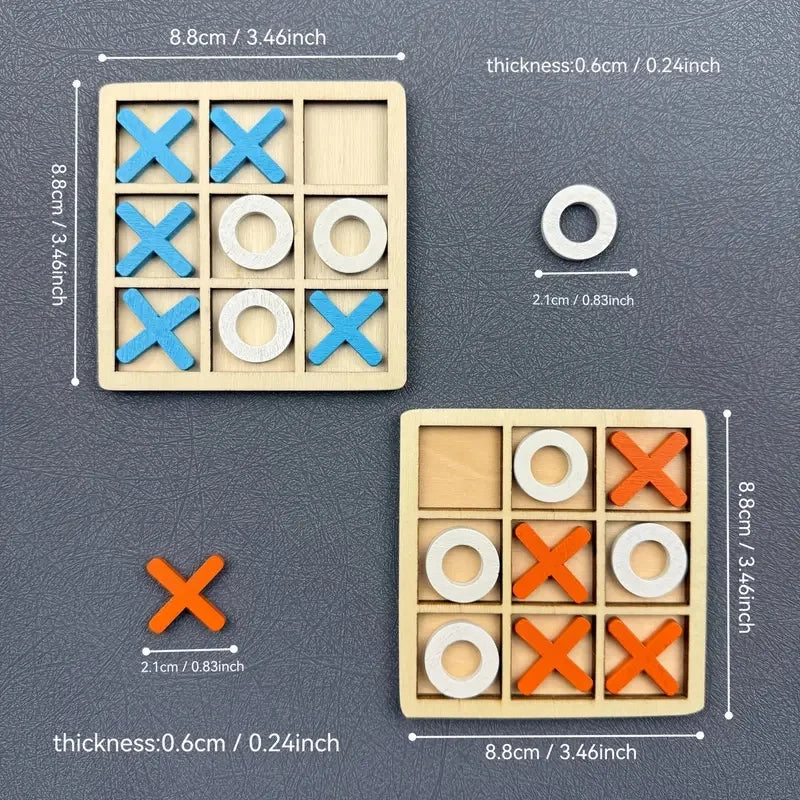 Wooden Tic Tac Toe Two Player Strategy