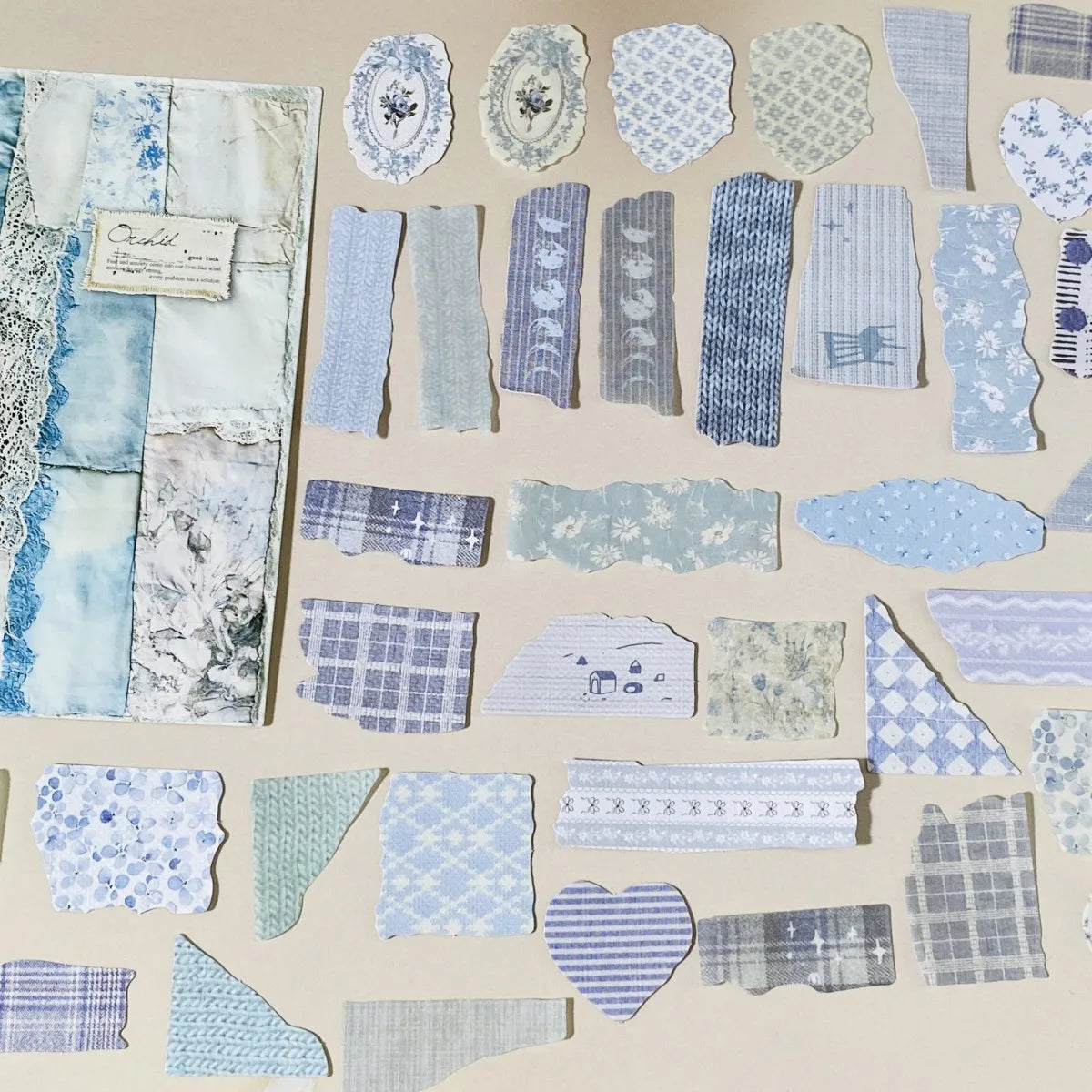 Vintage Paper Sticker Pack 50pcs Mixed Designs