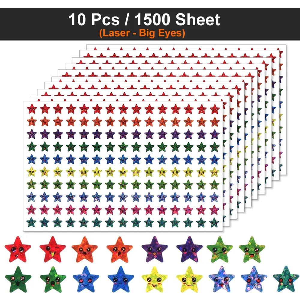 Happy Face Star Reward Stickers Kids Craft