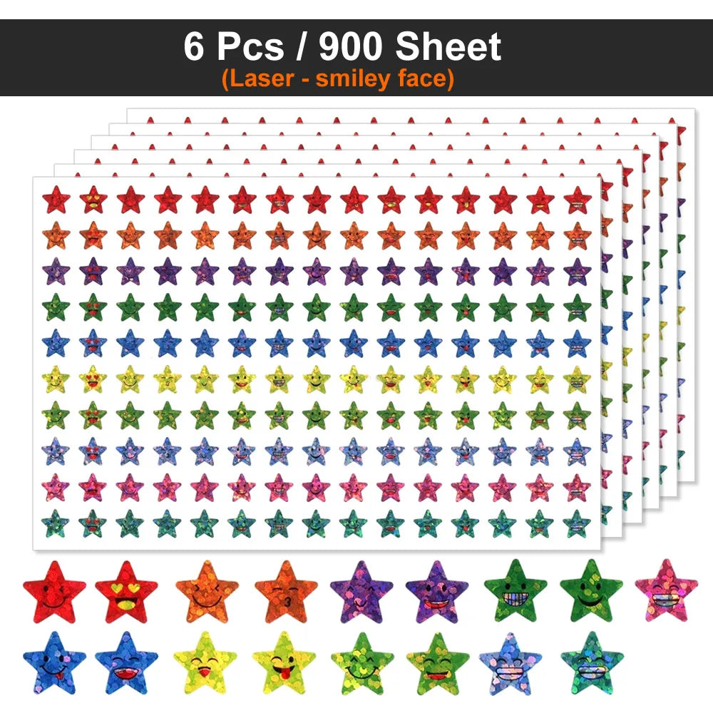 Happy Face Star Reward Stickers Kids Craft