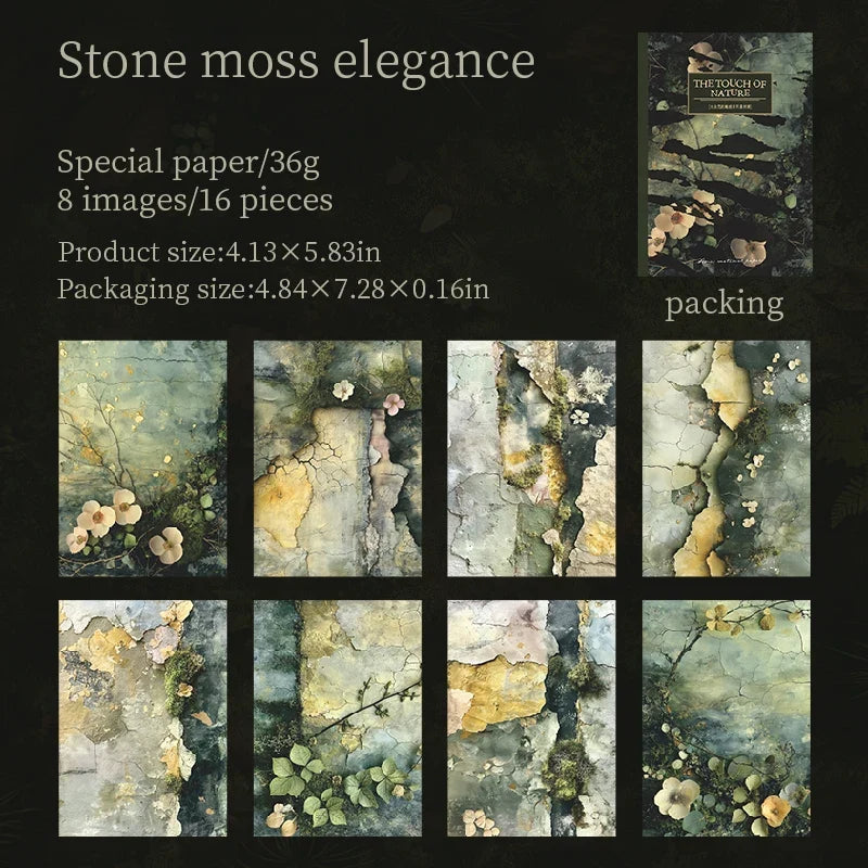 16 Sheets Green Moss Nature Specialty Craft Paper