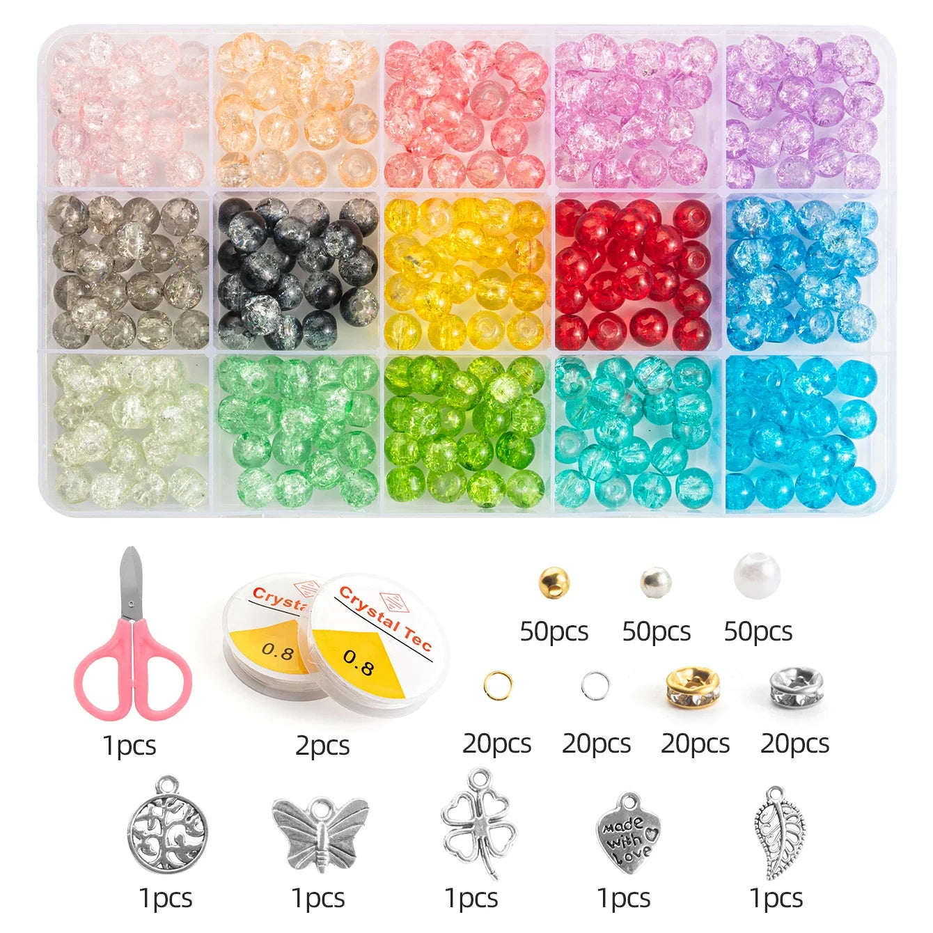 Glass Beads Bracelet Making Kit 28 Colors
