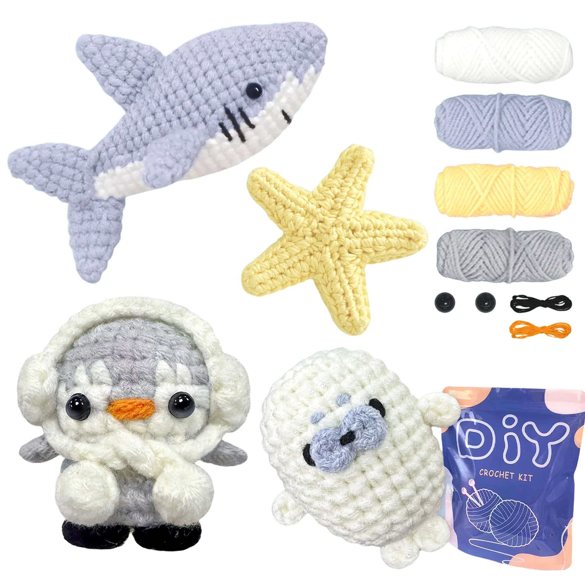 Animal Series Crochet Kit Beginners Step-by-Step Set