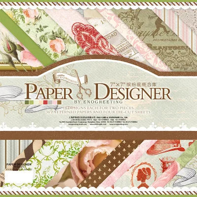 7 Inch Vintage Scrapbook Paper Set 40 Sheets