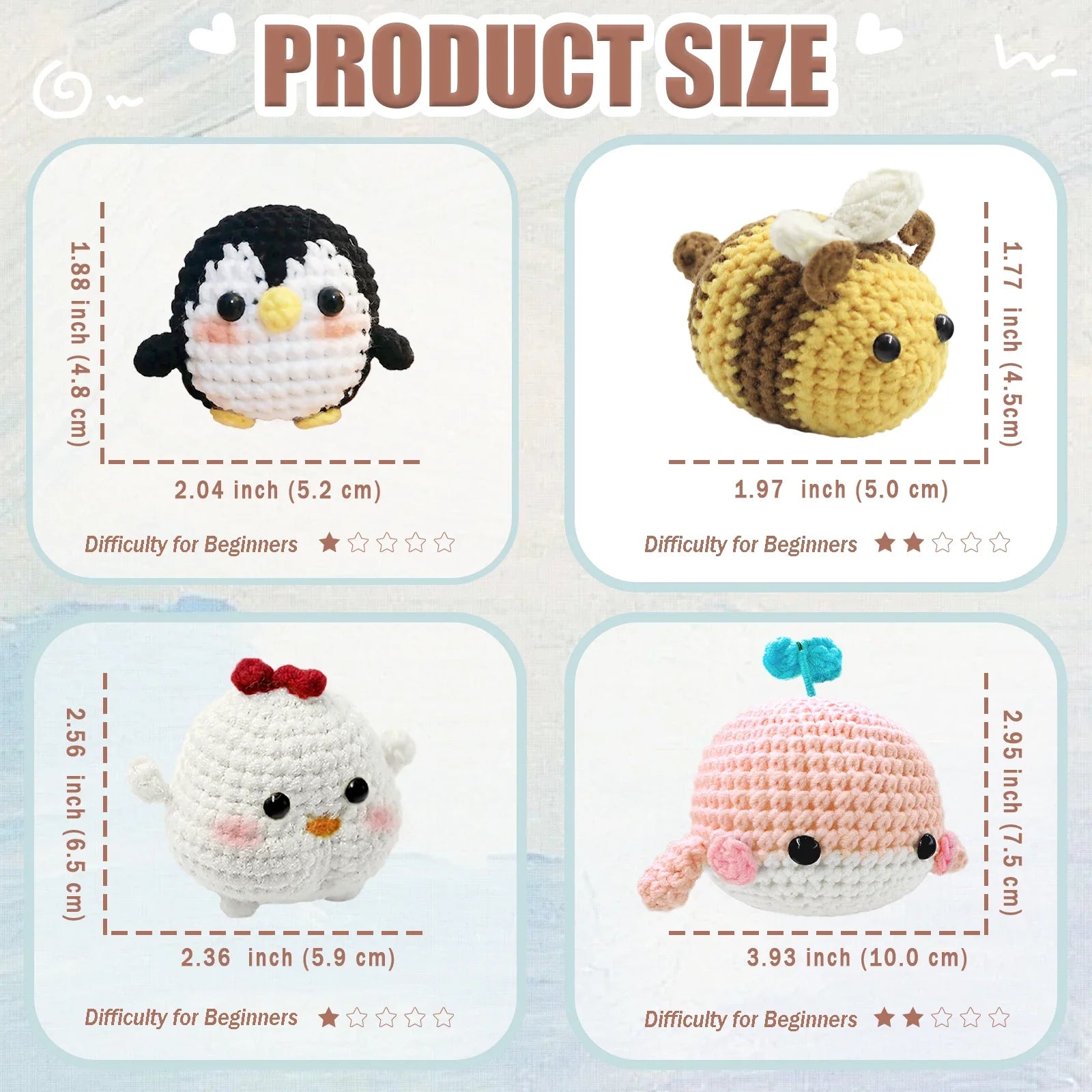 Animal Series Crochet Kit Beginners Step-by-Step Set