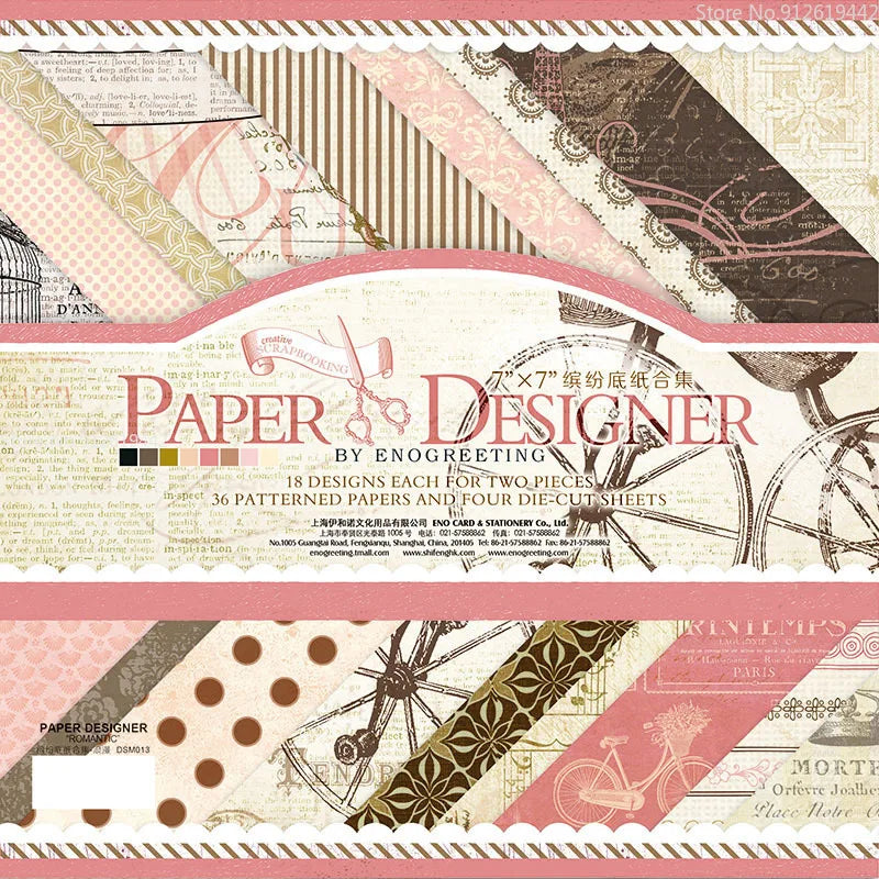7 Inch Vintage Scrapbook Paper Set 40 Sheets