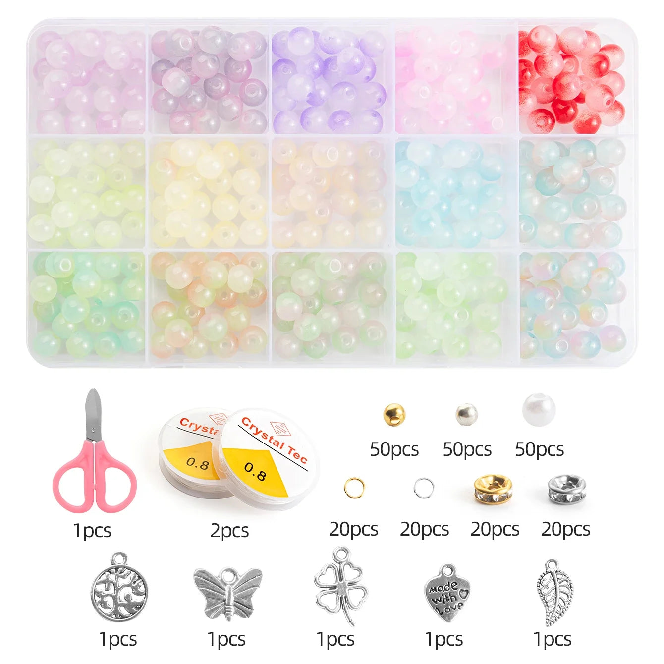 Glass Beads Bracelet Making Kit 28 Colors