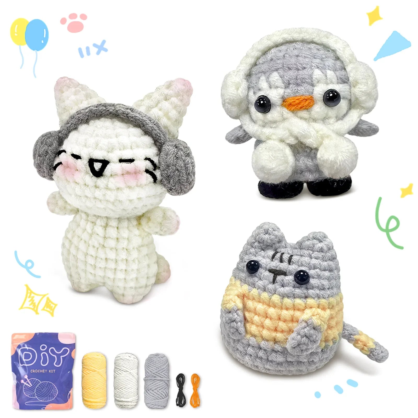 Animal Series Crochet Kit Beginners Step-by-Step Set
