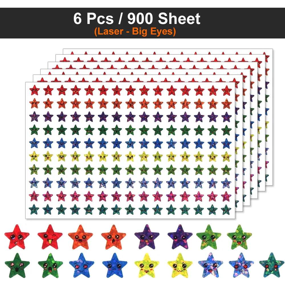 Happy Face Star Reward Stickers Kids Craft
