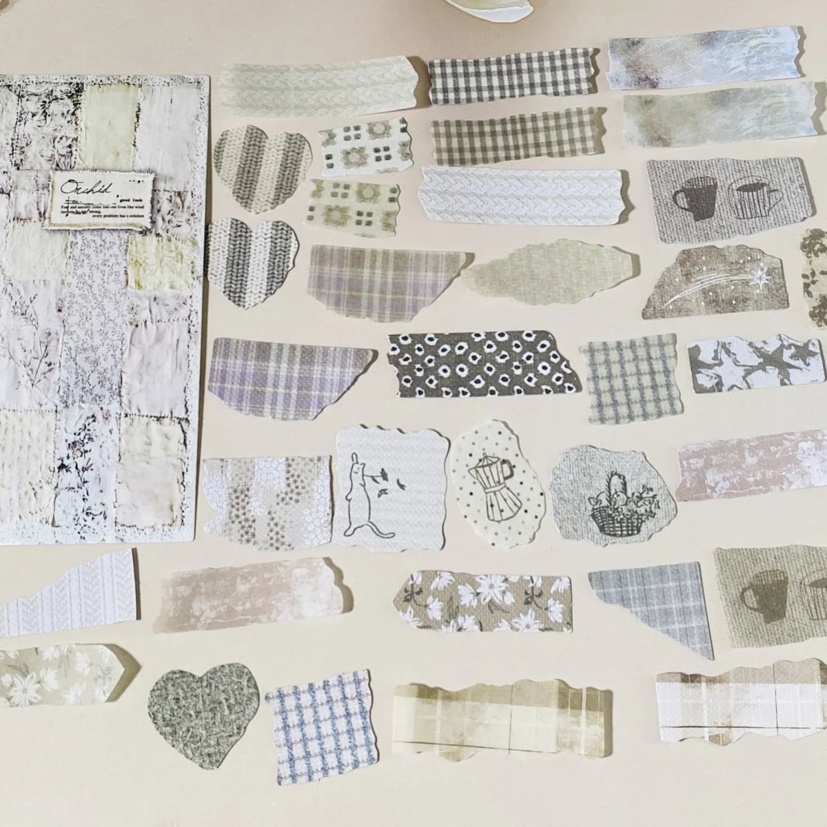 Vintage Paper Sticker Pack 50pcs Mixed Designs