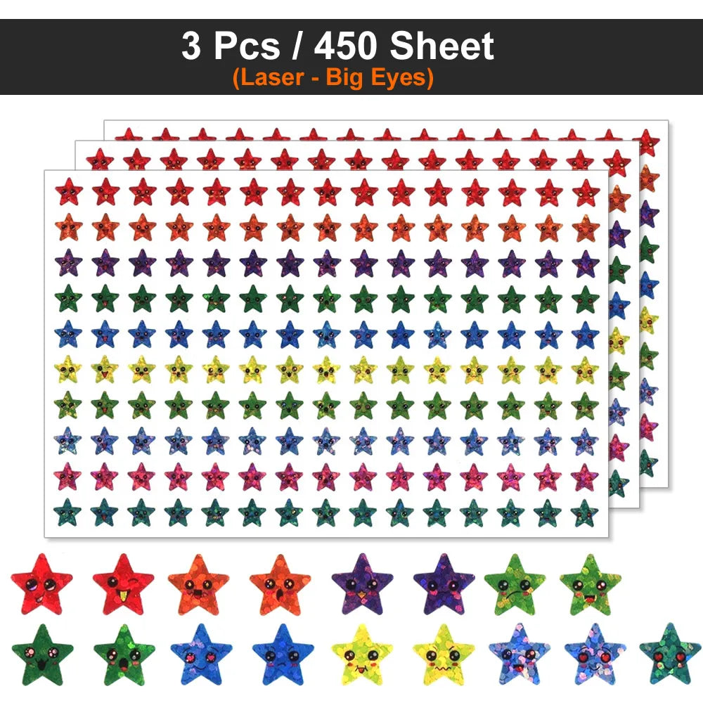 Happy Face Star Reward Stickers Kids Craft