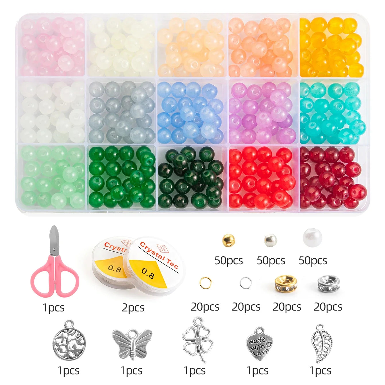 Glass Beads Bracelet Making Kit 28 Colors