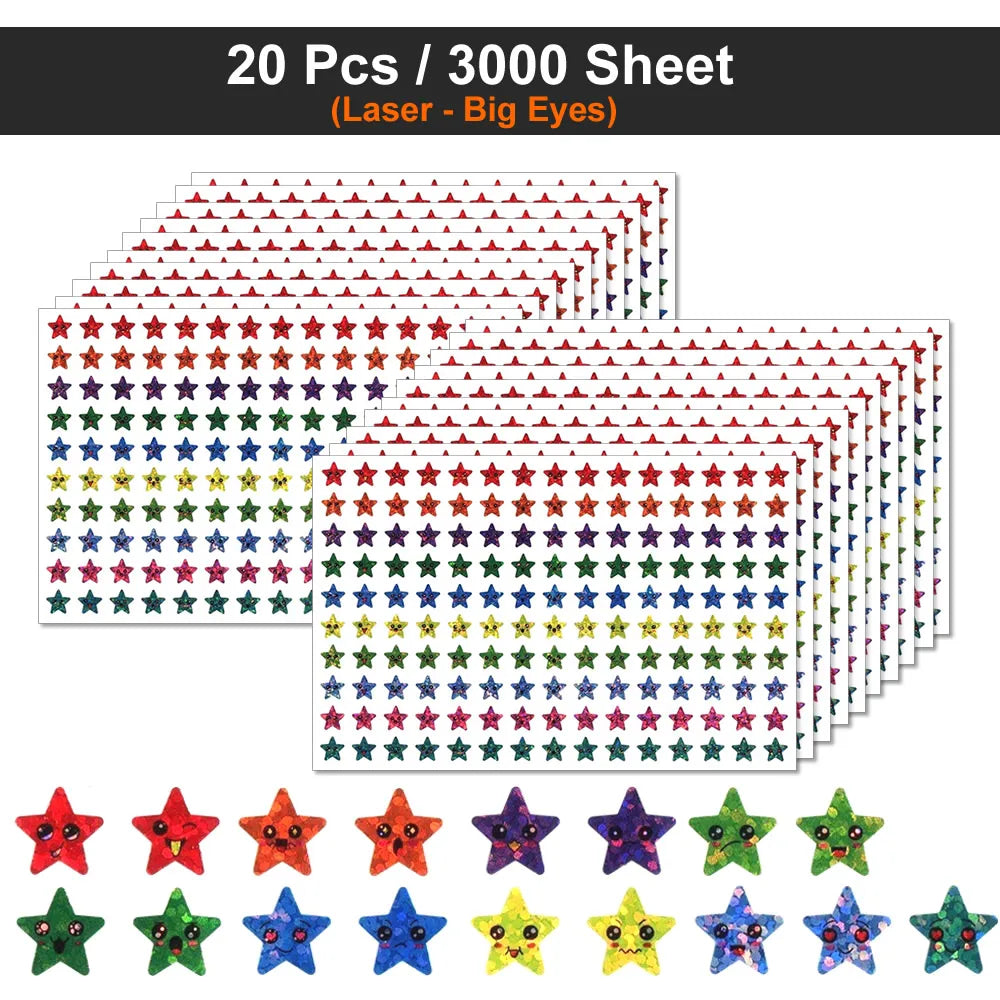 Happy Face Star Reward Stickers Kids Craft