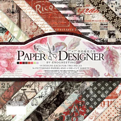 7 Inch Vintage Scrapbook Paper Set 40 Sheets