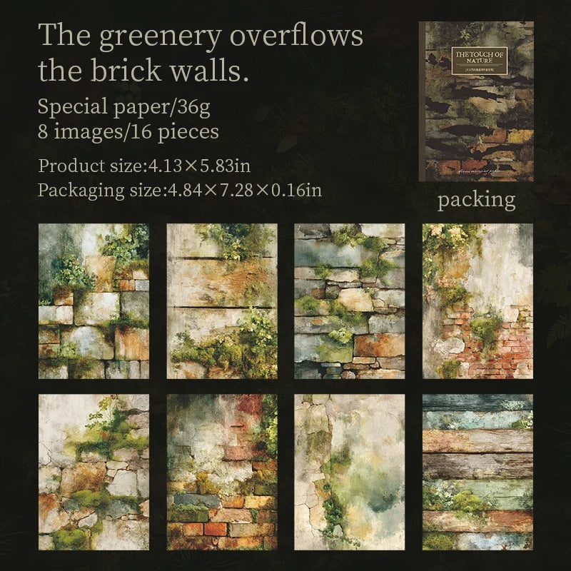 16 Sheets Green Moss Nature Specialty Craft Paper